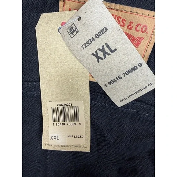 Levi's Mens Button Front Cotton Denim Trucker Jean Jacket Color Black XXL2XL